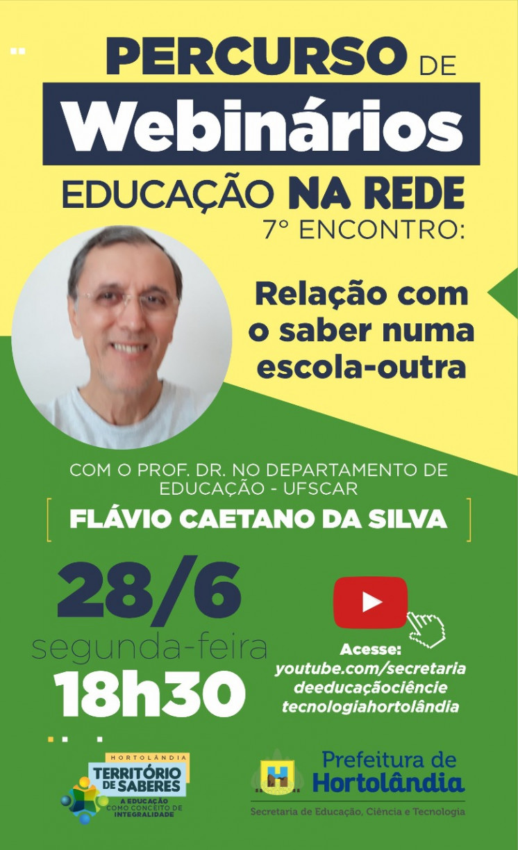 Webinário sobre Escola e a relação com o saber é nesta segunda-feira (28/06)