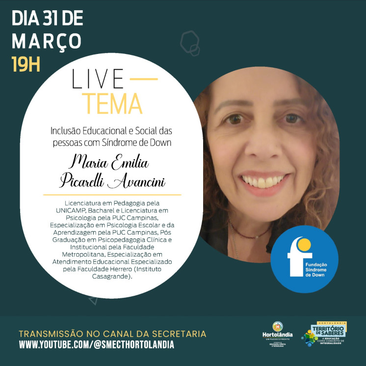 Prefeitura promove webinário sobre inclusão de pessoas com Síndrome de Down
